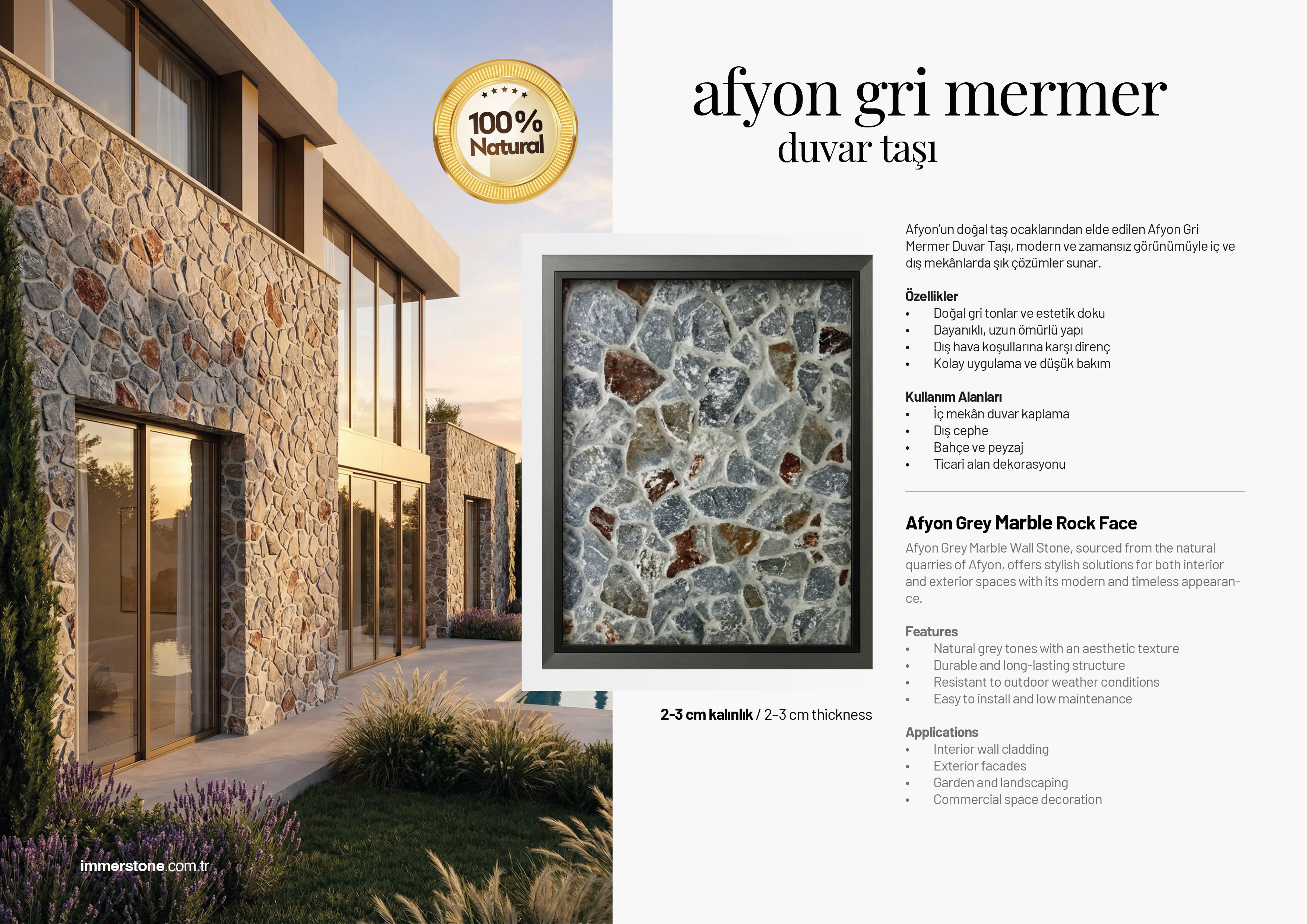 AFYON GRİ DUVAR TAŞI