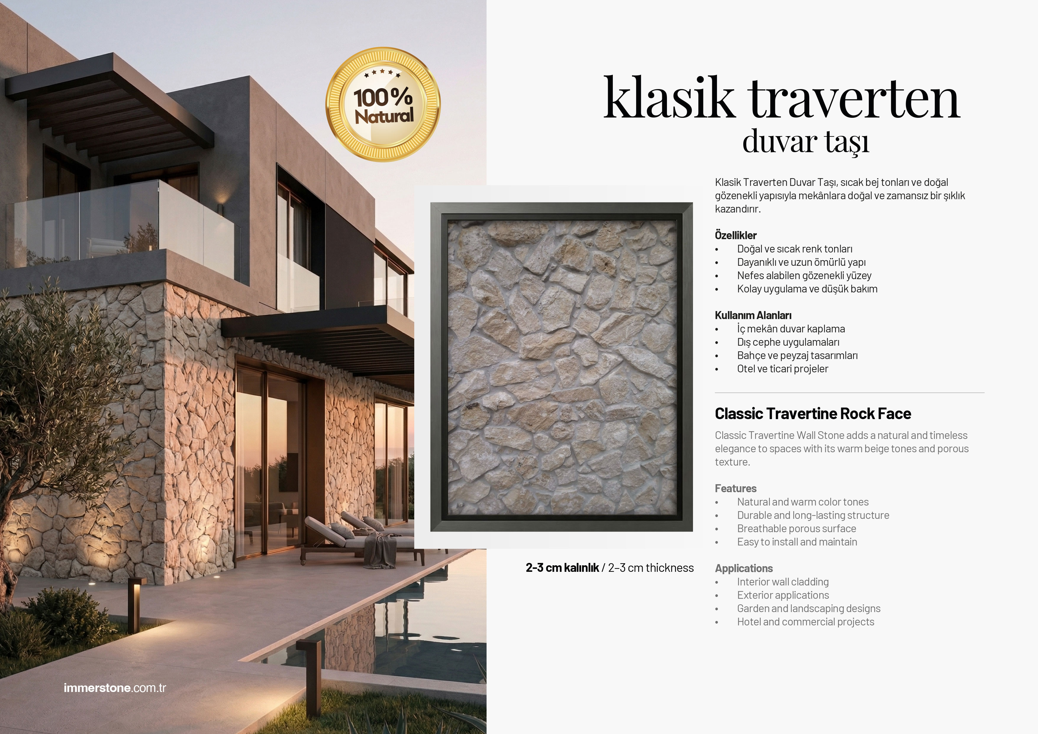 KLASİK TRAVERTEN DUVAR TAŞI