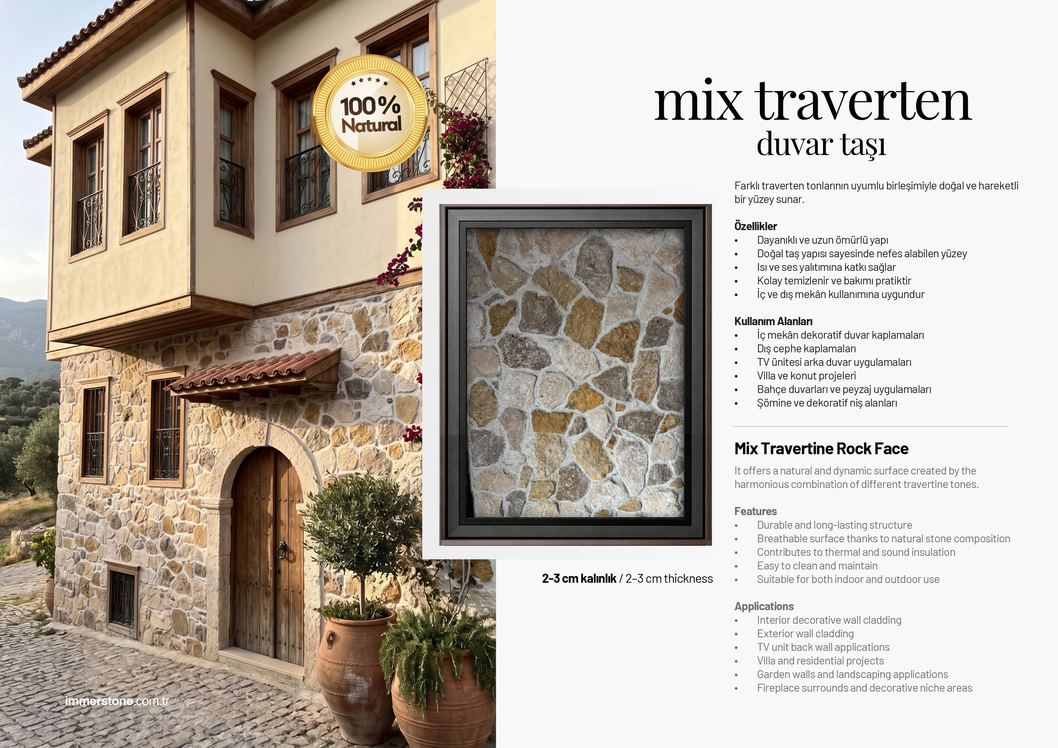 MIX TRAVERTEN DUVAR TAŞI