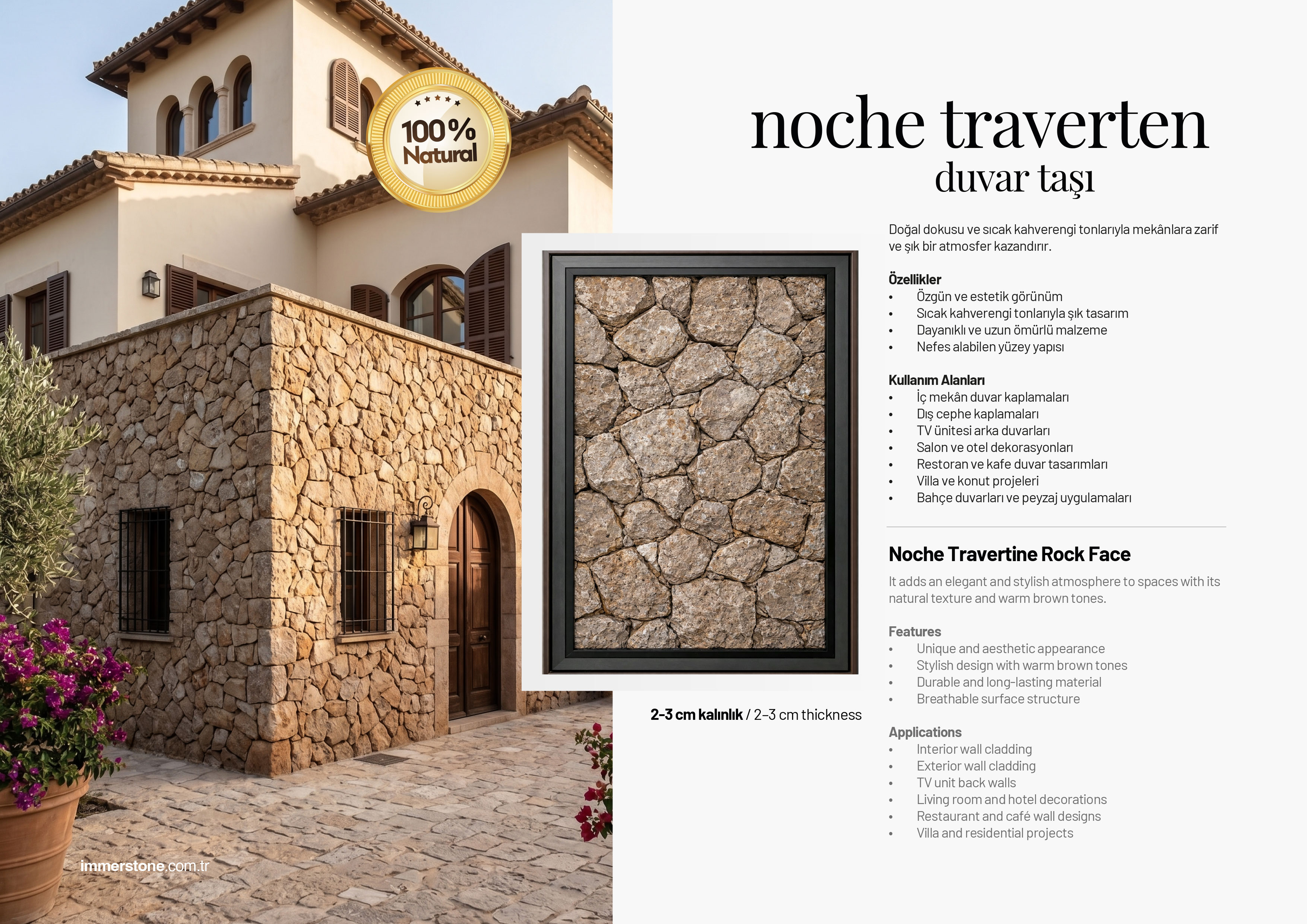 NOCHE TRAVERTEN DUVAR TAŞI